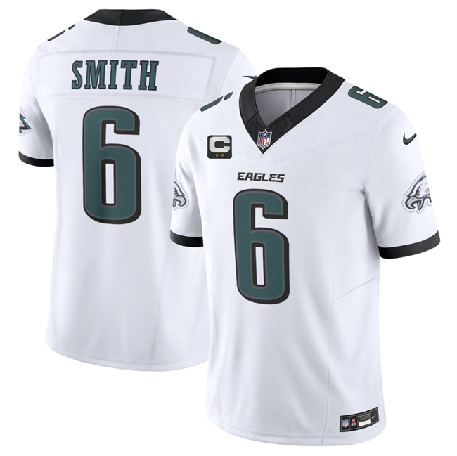 Men's White Philadelphia Eagles #6 DeVonta Smith 2026 F.U.S.E. 2-Star C Patch Vapor Untouchable Limited Stitched Football Jersey